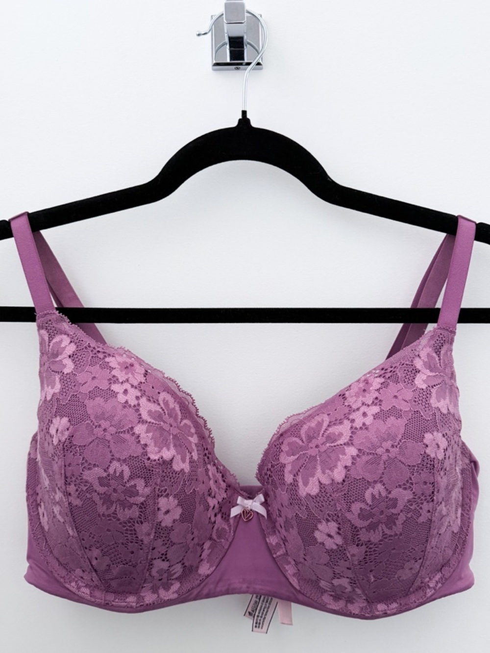 Victoria’s Secret Dream Angels Lace Bra 36DD Mauve Pink Floral Underwire
